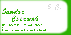sandor csermak business card